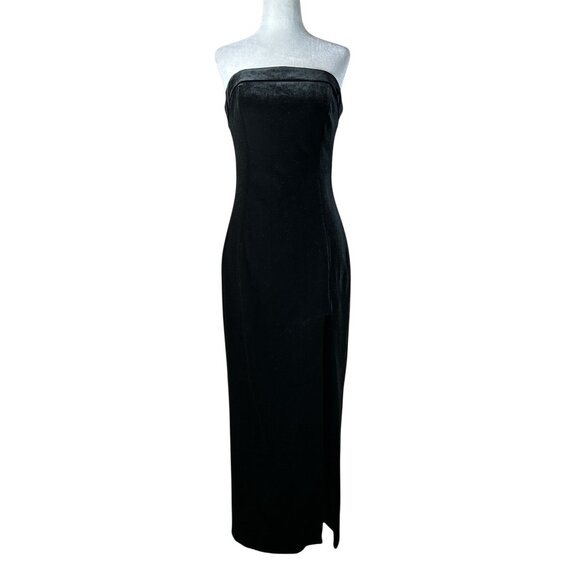 NICHOLAS Adiba Strapless Round Edge Midi Dress in Black 4 New Womens - Picture 4 of 11